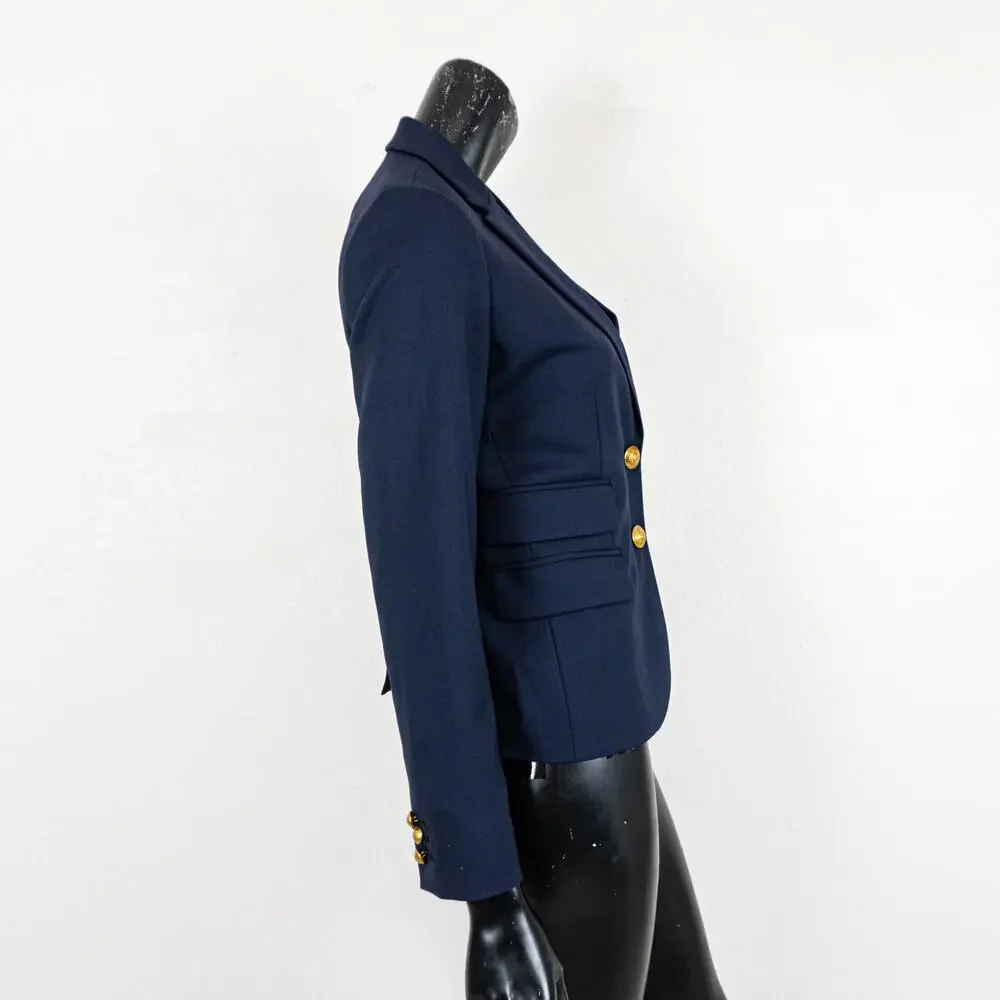 J.Crew Dalton Blazer Jacket Navy Italian Stretch wool Tollegno 1900 size 2